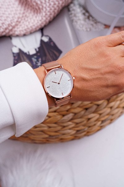 Dámske hodinky Michael John Pink Gold Glute Asquere