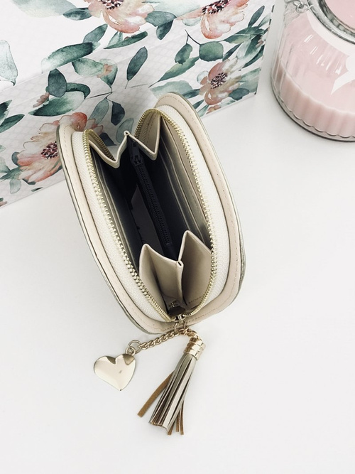 Large Women's Black Trendy Wallet Gold Zipper