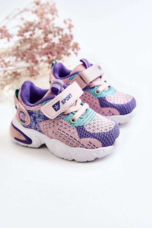 Dětská sportovní obuv na suchý zip růžovo-fialová Lillo