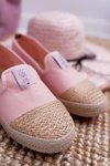Dámske espadrilles krížové džínsy ružové DD2R4048