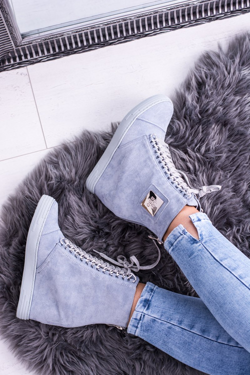 Dámske tenisky lu Boo s reťazami semišová modrá Monica