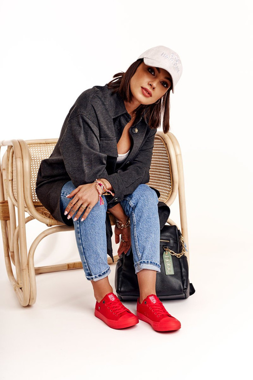 Dámska klasická nízka veľká hviezda AA274007 Červené tenisky