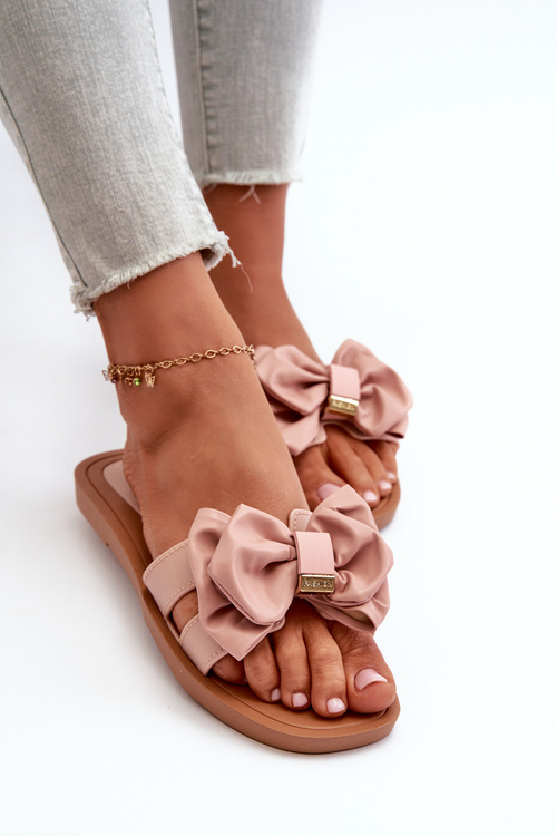 Dámské Růžové Sandály S Mašlí Rivarina