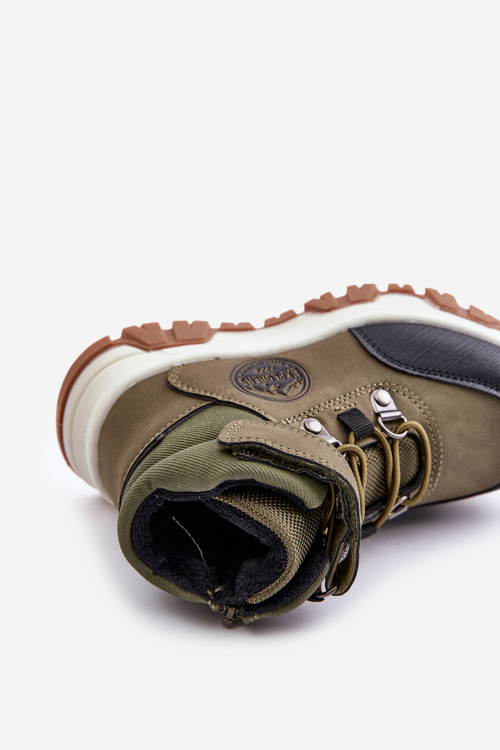 Zateplené Detské Zimné Turistické Topánky Na Zips Tmavozelené Temisha