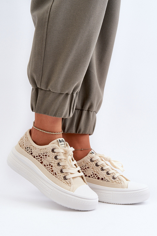 Dámské krajkové tenisky Lee Cooper LCW-23-44-1620 Beige