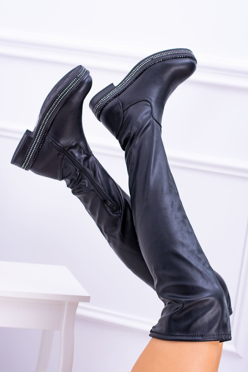 Dámské Ploché kozačky Černé Malata