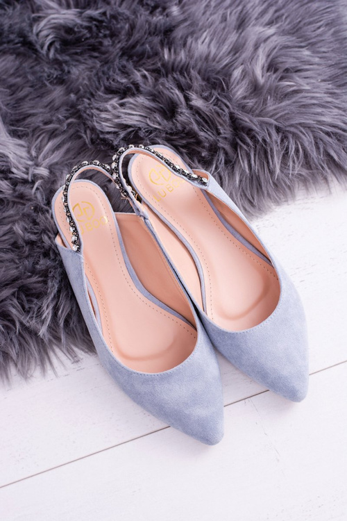 Lu Boo Blue Suede Ballerinas v Macron Spitz