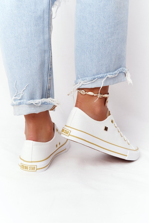 Klasická dámska veľká hviezda HH274458 Biele tenisky