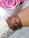 Dámsky náramok ružové narumi zlaté struny