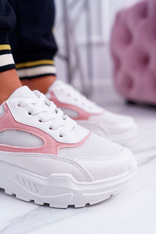 Dámske športové topánky Hrubá biela podrážna ružová vysoká hodnota