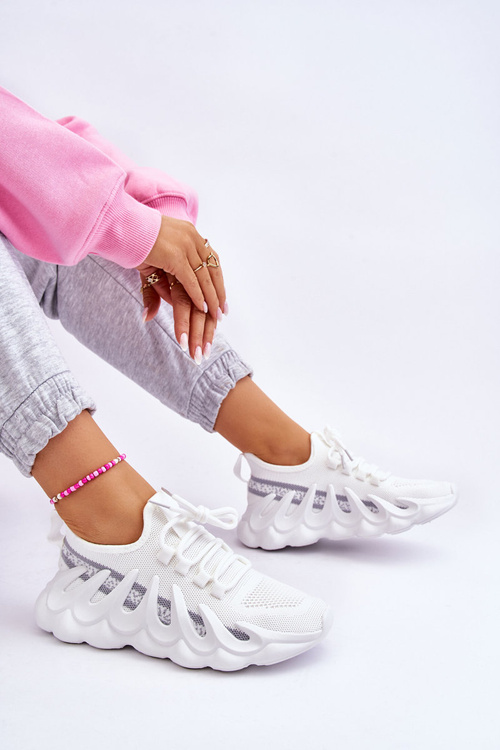 Dámské módní ponožkové tenisky Bílé Daxo