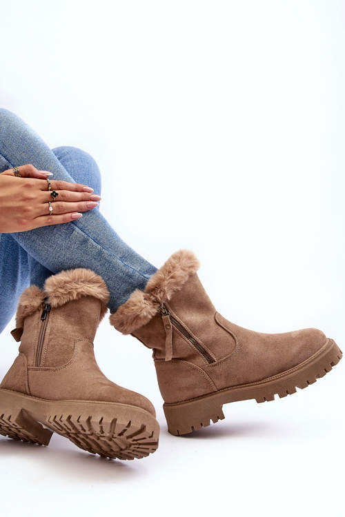Dámské semišové boty s kožešinou Beže Hasiva