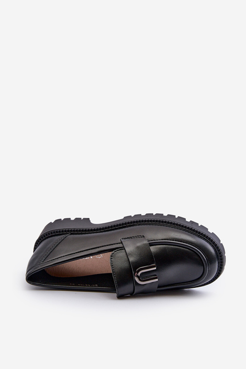 Dětské polobotky mokasíny s ozdobou Černé Elvilda