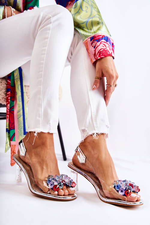 Elegantní lodičky S Ornamentem stříbrný Amalia