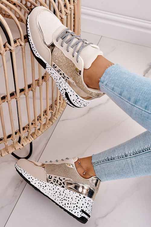 Dámske tenisky na klinovom zlatom Avery