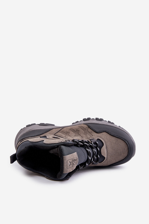 Zateplené Pánské Trekingové Boty Na Šněrování Šedé Zerista