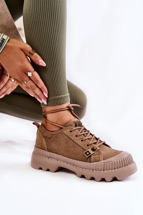 Semišové sportovní boty Big Star KK274511 Béžove