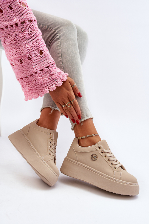 Dámské tenisky na platformě béžové Eshen