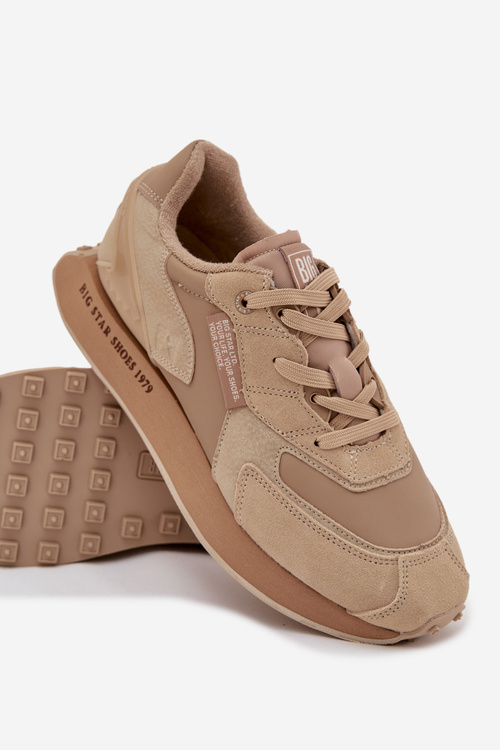 Kožené Pánske Sneakers Big Star OO174298 Hi-Poly System Béžové