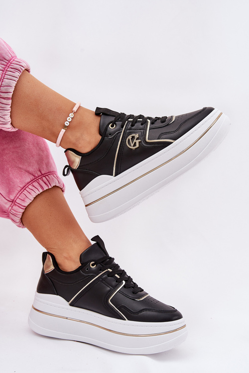 Dámske Športové Topánky Na Platforme Čierne Caldeno