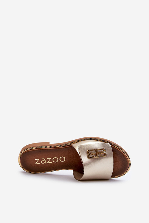 Zazoo 40384 Elegantní Dámské Kožené Žabky Zlaté