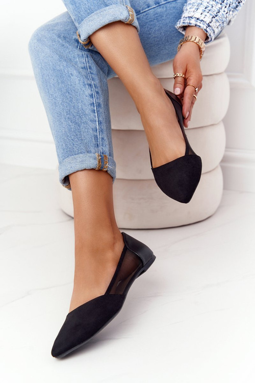 Blackle Ballerinas s mriežkou čiernu melania