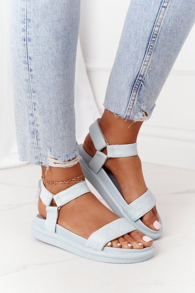 Sandále s prešívaním na platforme modrého obratu Armund