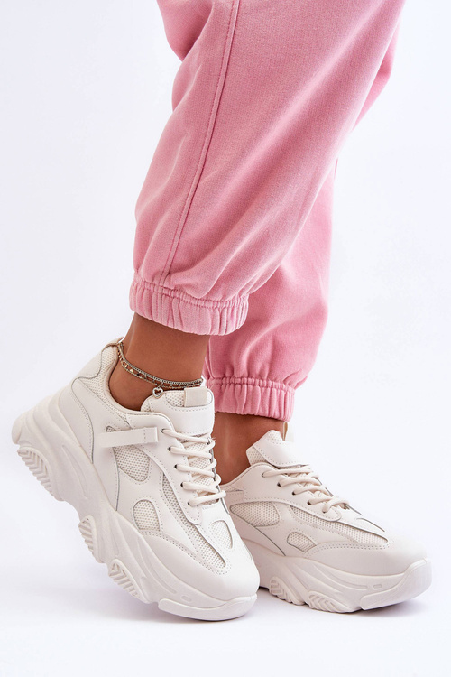 Dámské Sneakersy Na Masivní Platformě Bežové Agnenia