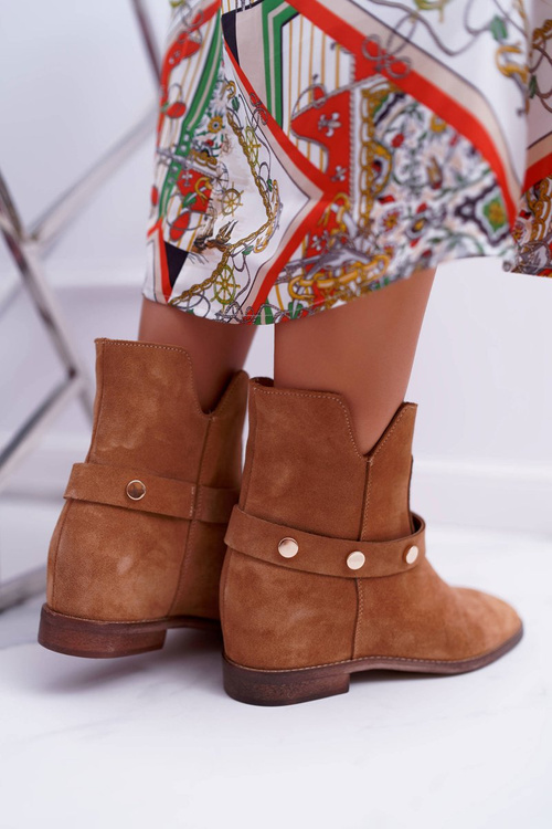 Dámské Kotníkové Boty Laura Messi 1890 Kožené Camel Darmah