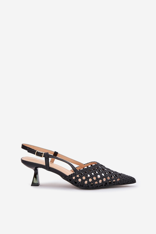 Lodičky S Špičatou Špičkou A Otevřenou Patou Černé Umirana