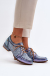Dámska kožená šnurovacia obuv Maciejka 06452-06 modrá