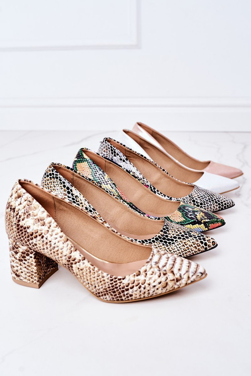 Saténové Lodičky Na Podpatku Lewski Shoes 2801 Růžové