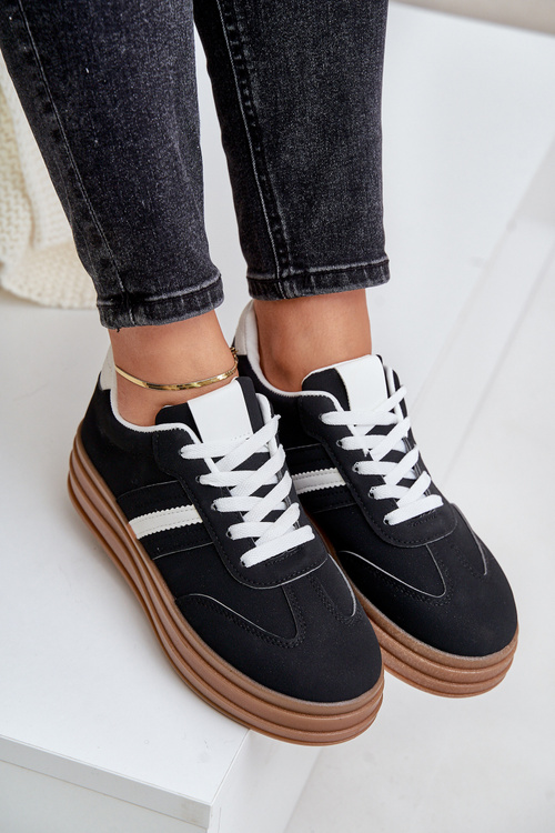 Dámské tenisky na platformě černé Dravinnia