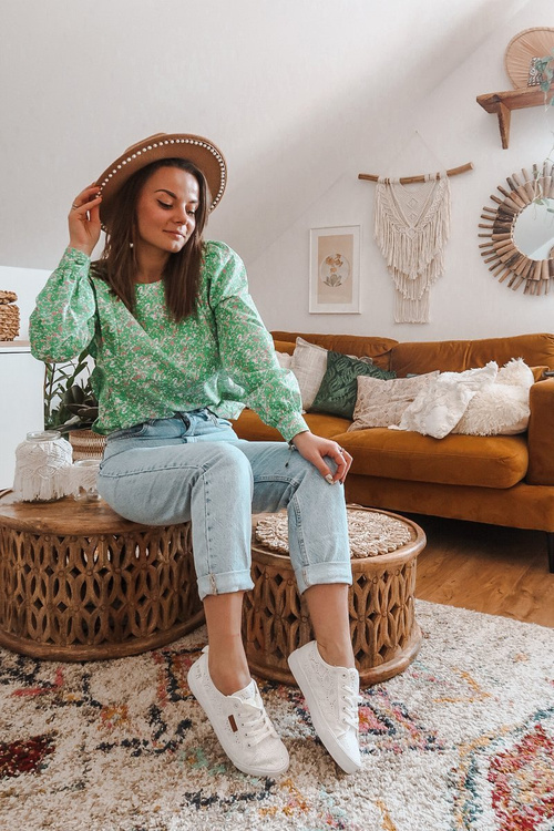 Ženské čipky tenisky veľká hviezda W274925 biela