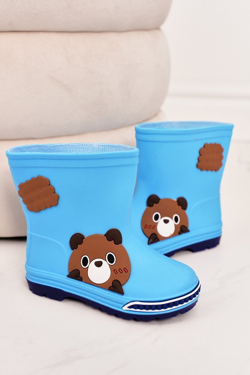 Detské galoshes s svetlo modrým medvedíkom