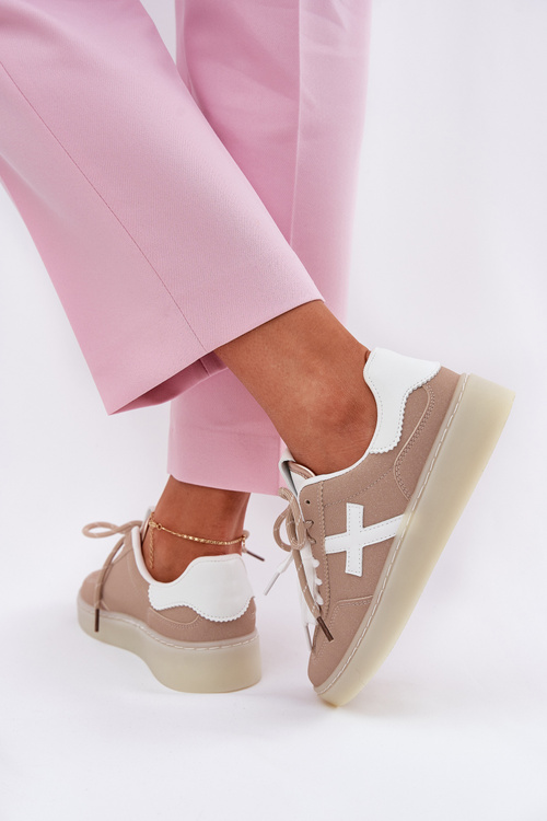 Nízké Dámské Sportovní Boty Béžové Zelevelis