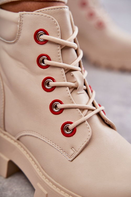 Kožené Boty Pracovníci Na Zipu béžove Messa