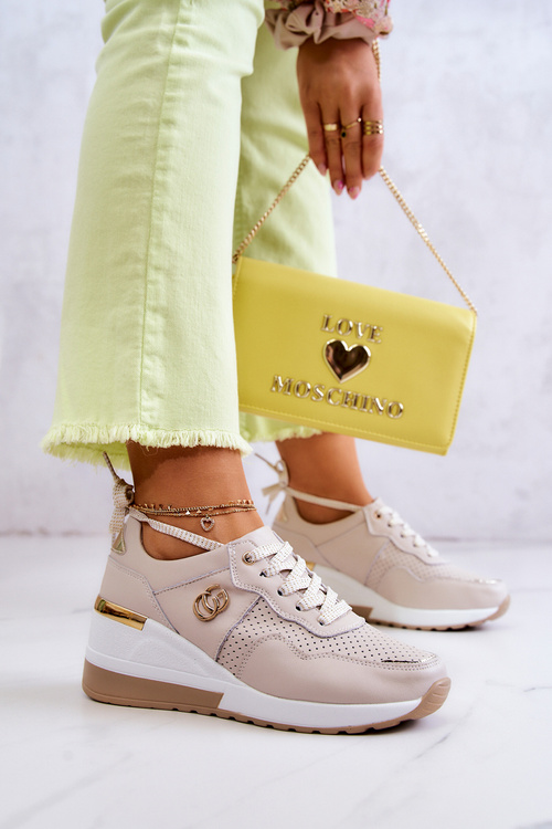 Dámská kůže sportovní obuv Sneakers béžový Loissa