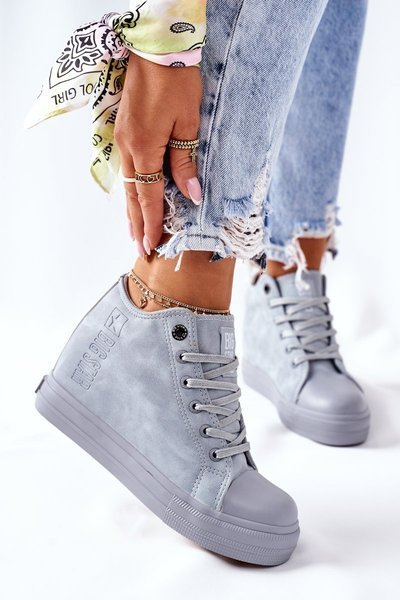 Kožené Klínové Tenisky Sneakers Big Star II274094 Modré