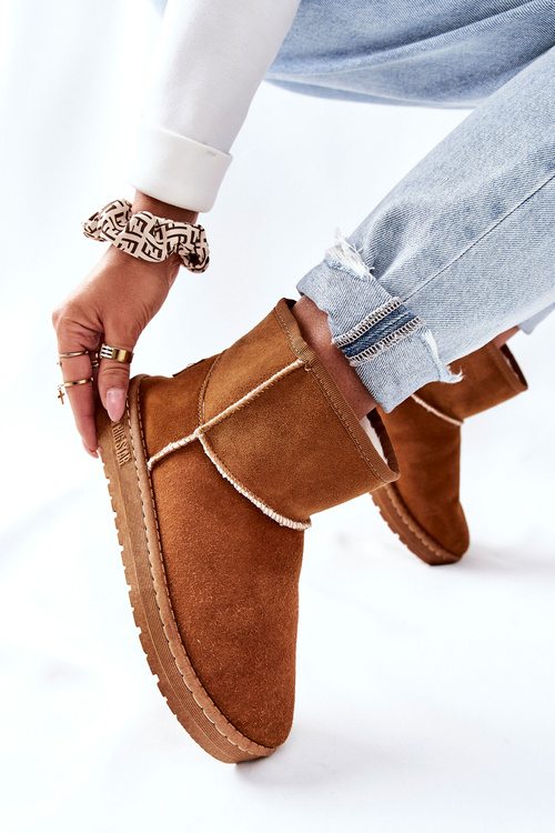 Dámské Kožené Sněhule Big Star II274441 Camel