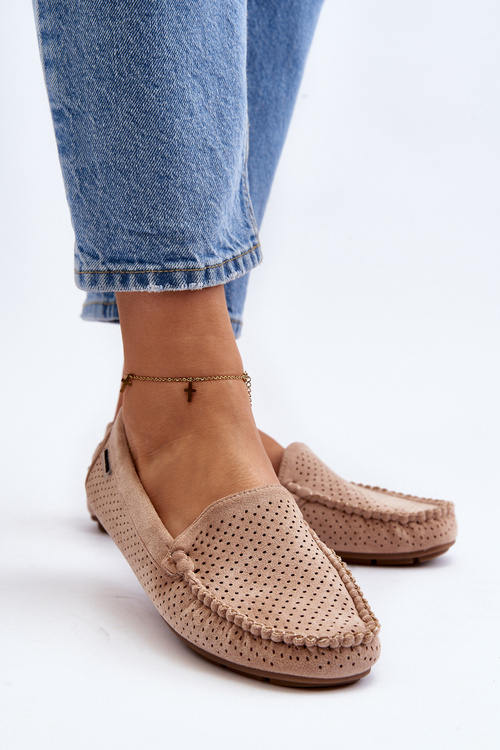 Dámské průsvitné mokasíny béžové Rasirna