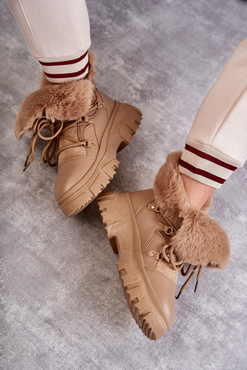 Teplé boty Trappers Tmavě béžová Charles