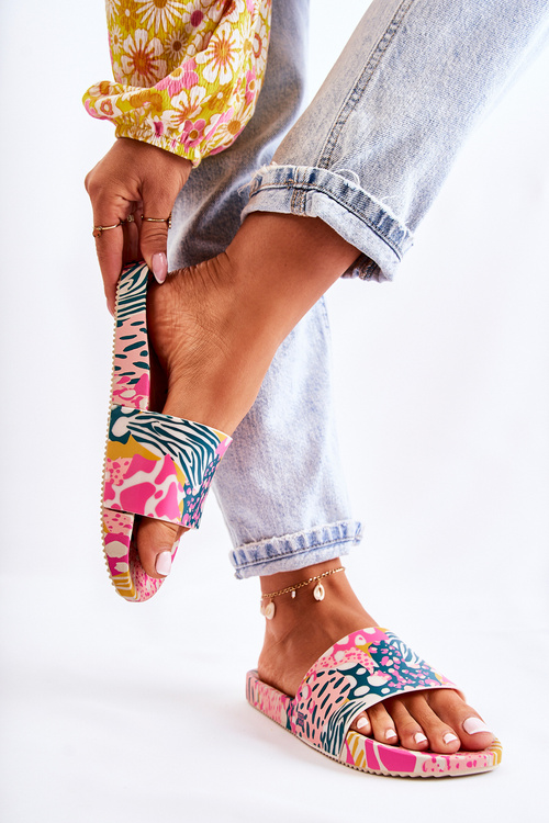 Voňavé gumové pantofle ZAXY JJ285097 růžovo-zelené