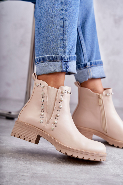 Béžové kožené topánky Ferra