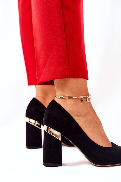 Semišové lodičky Lewski 3117 Černé