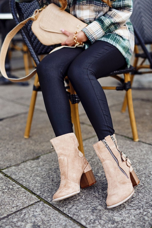 Ženské topánky na stĺpe semišovej béžovej anabelle