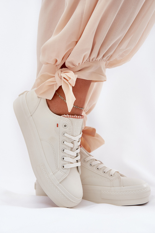 Dámské Tenisky Z Eko Kůže Big Star RR274A297 Světle Béžové