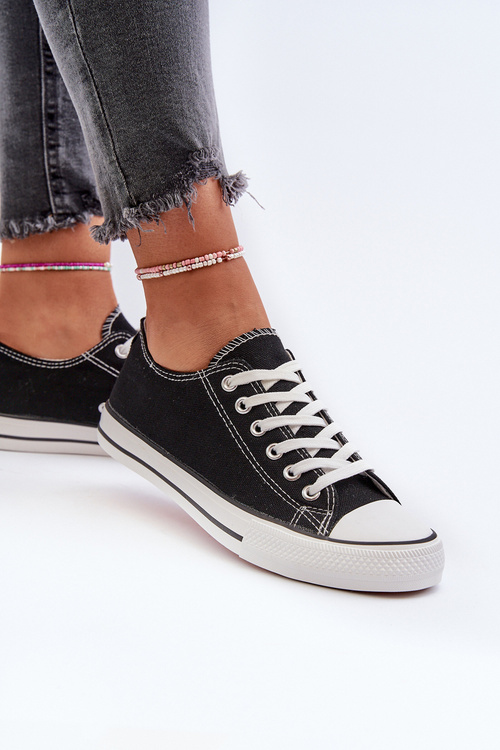 Dámské klasické nízké černé tenisky Caelira