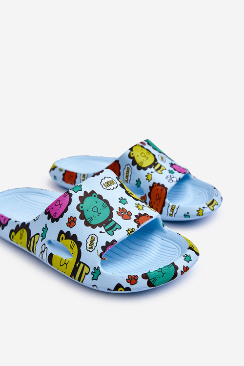 Dětské lehké pěnové pantofle Lion Motiv Modre Esther