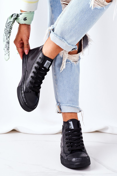 Dámské Kožené Vysoké Tenisky Big Star GG274015 Černé